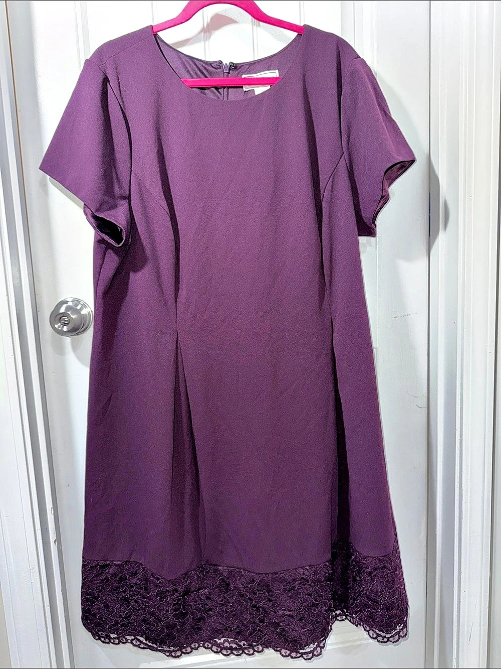 J Howard Purple Lace Hem Dress Size 20W NWT